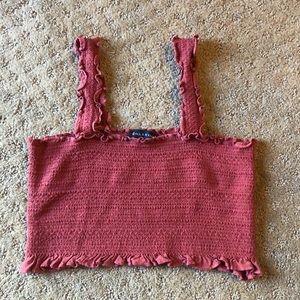 Burnt orange smocked crop top